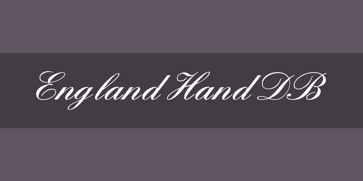 Example font England Hand DB #1